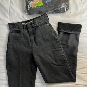 Eddie Bauer Fleece-Lined High-Rise Slightly Curvy Jeans